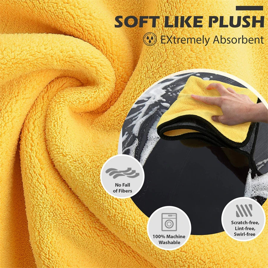Ultra-soft microfiber towels! Fast, scratch-free drying. Sets of 1/2/6 pcs.