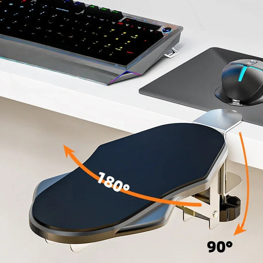 Computer Desk Arm Rest Pad Foldable Ergonomic Wrist Rest Support for Keyboard Armrest Extender Rotating Mouse Pad Holder Rack