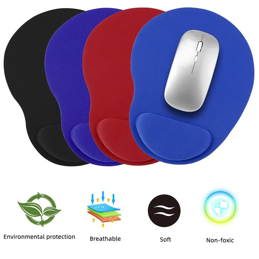 Ergonomic mouse pad with wrist support — comfort and stability while you work.
